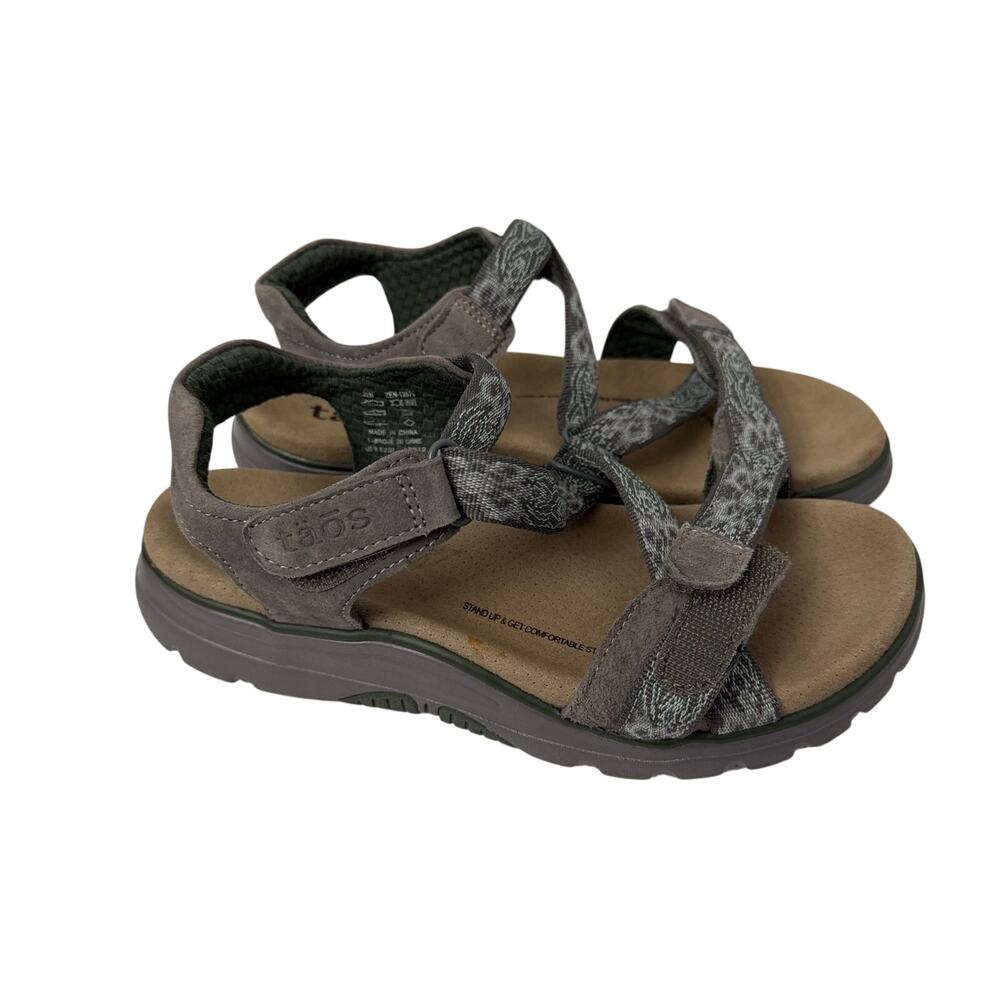 Taos Zen Sandals Womens Size 6 Ankle Strap Adjustable Comfort Gray Green